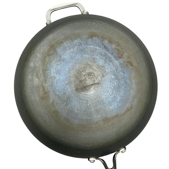 Used Simply Calphalon #1612  Nonstick 12" Metal Frying Pan w Metal Lid - Picture 6 of 7